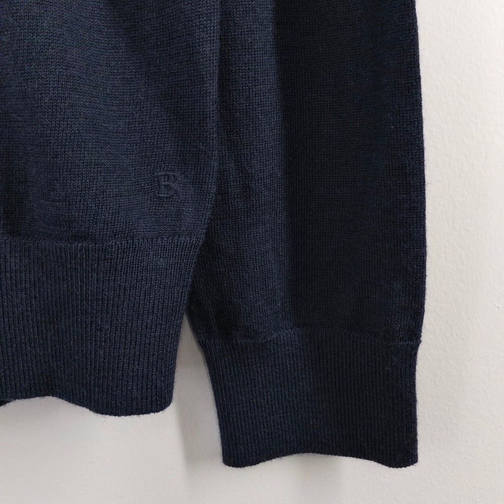 Banana Republic Merino Wool Sweater Men's Medium Navy Crew Neck Lightweight NWT - Picture 8 of 8